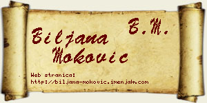 Biljana Moković vizit kartica